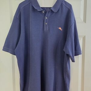 Tommy Bahama XXL Navy Polo with Coral Logo - Weight Loss Closet Cleanout